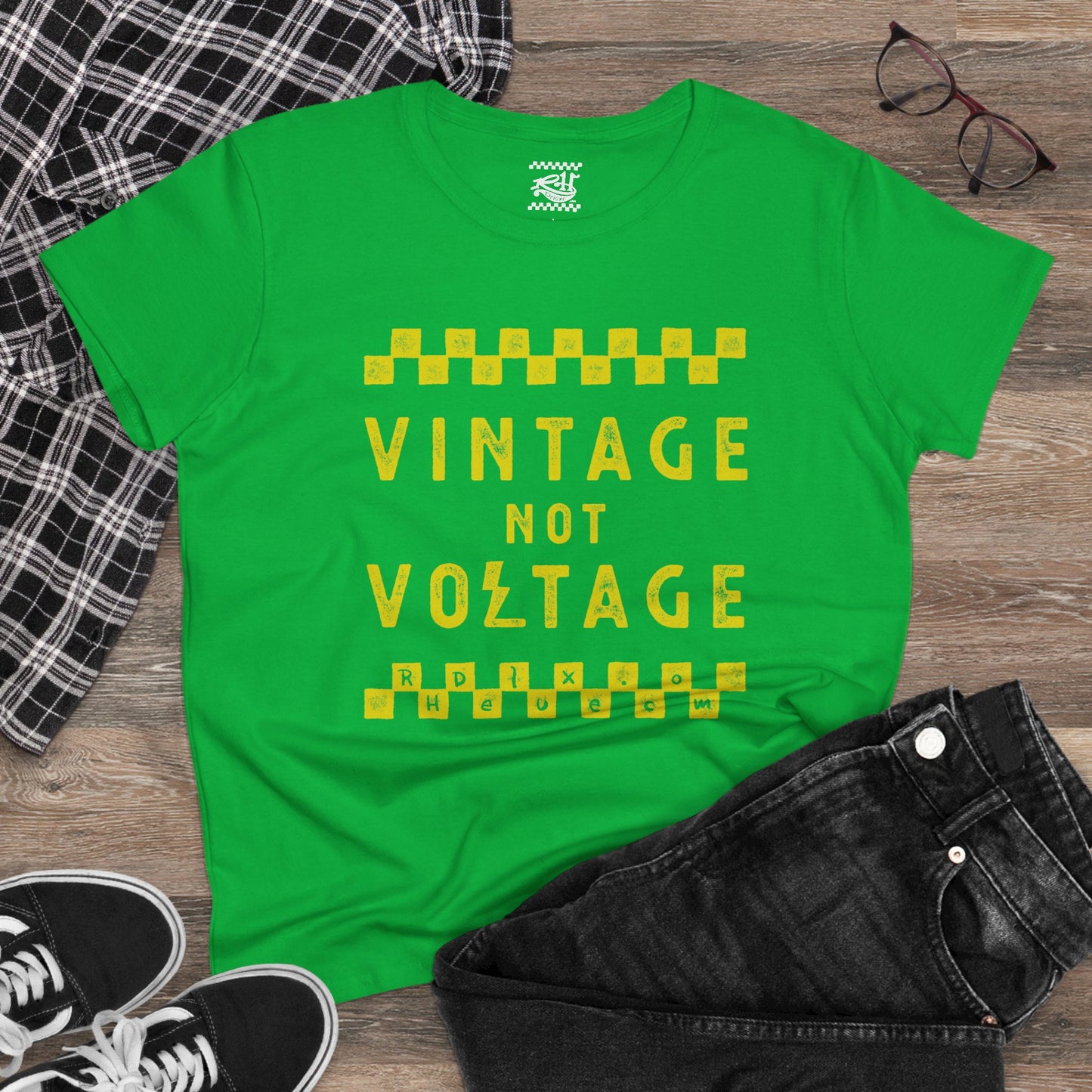 Vintage Not Voltage - Women's Midweight Cotton Tee