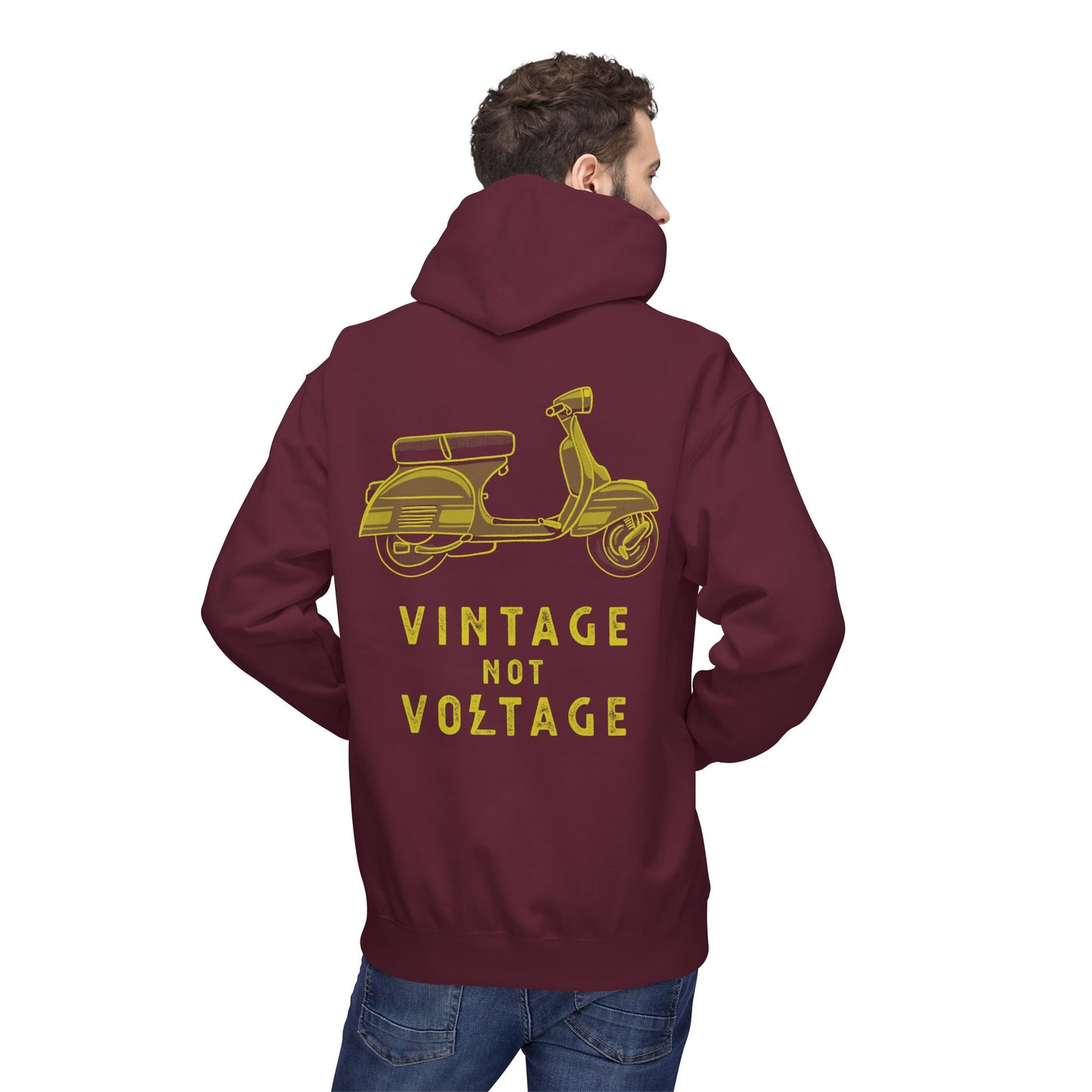 VINTAGE NOT VOLTAGE - VESPA - PULL OVER HOODIE