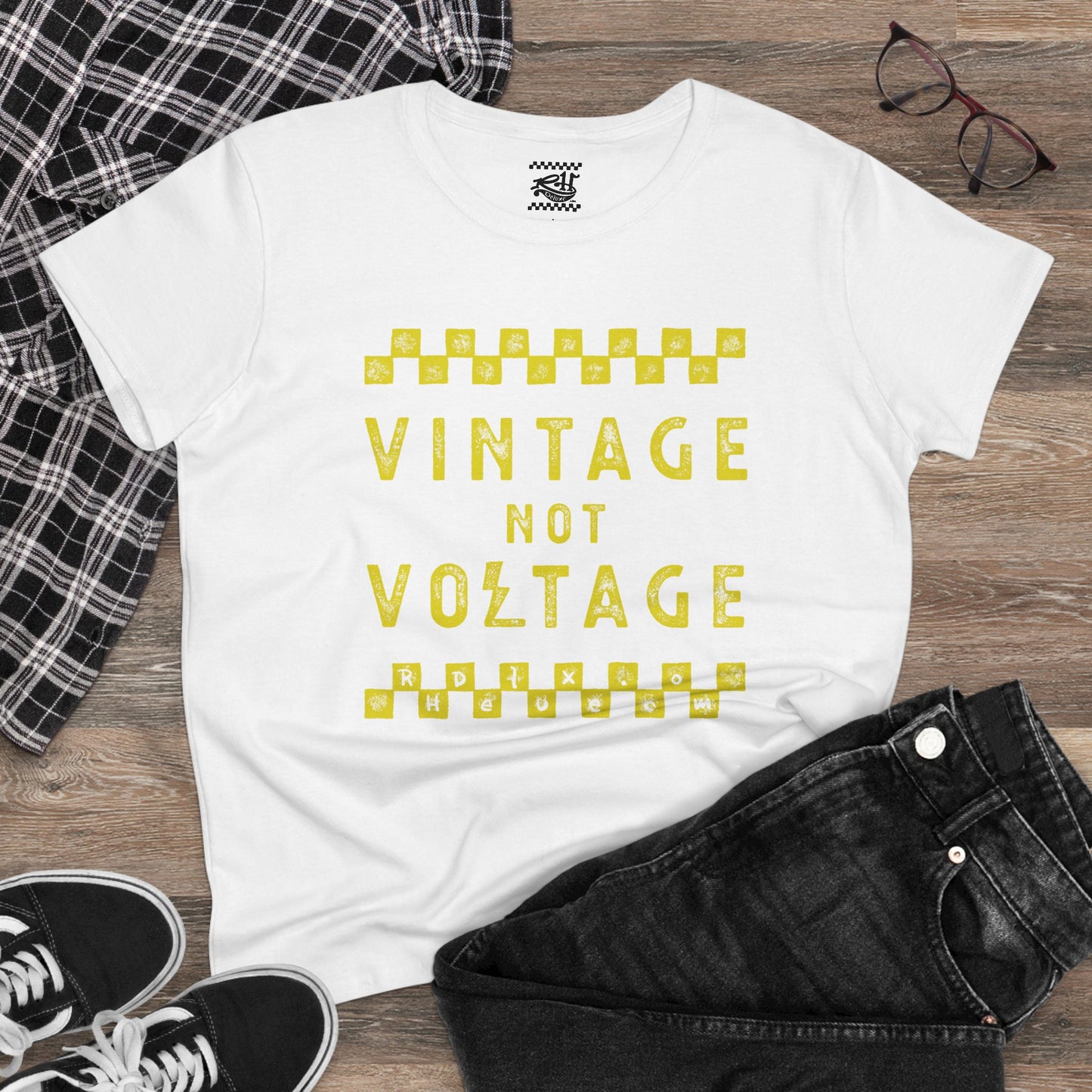 Vintage Not Voltage - Women's Midweight Cotton Tee