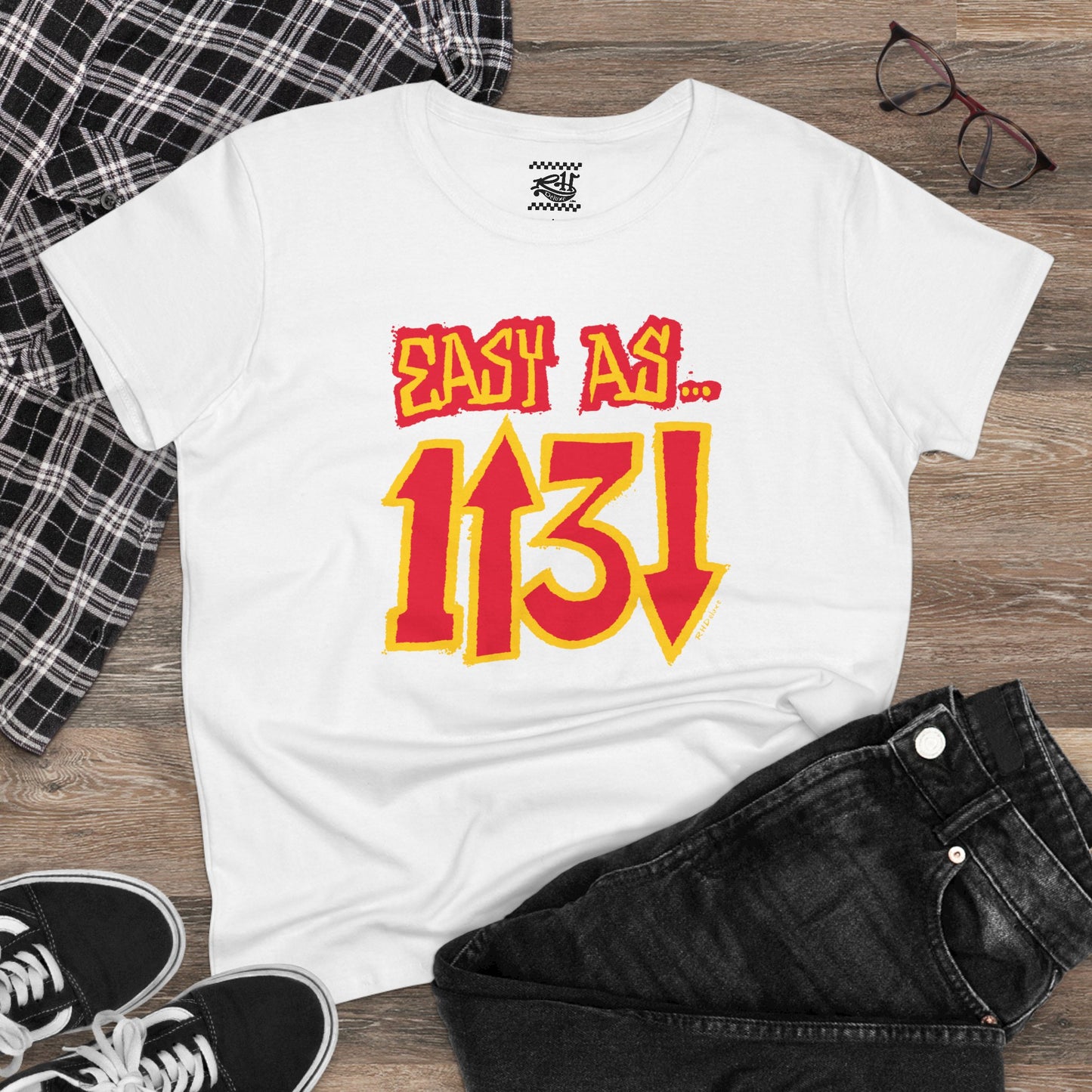 Easy as 1 up 3 down - Women's Midweight Cotton Tee