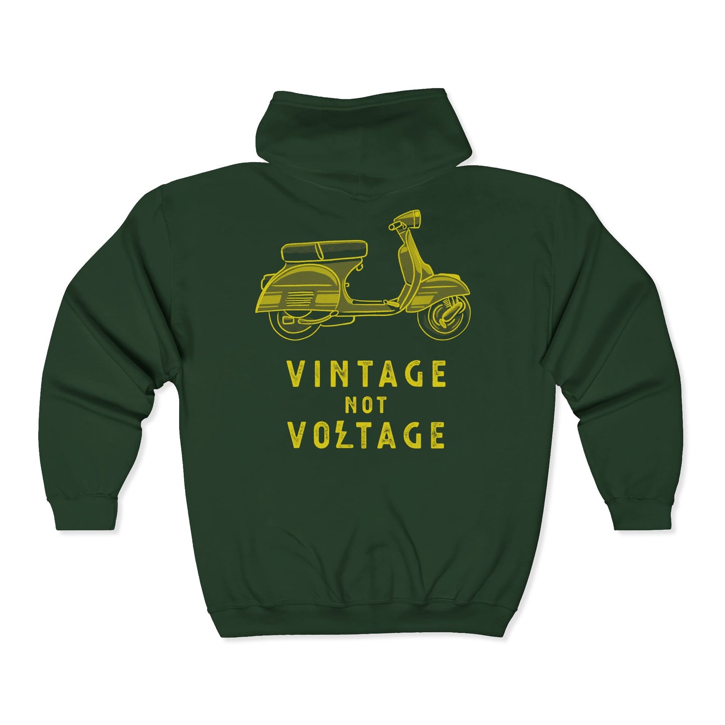 VINTAGE NOT VOLTAGE - VESPA - FULL ZIP HOODIE