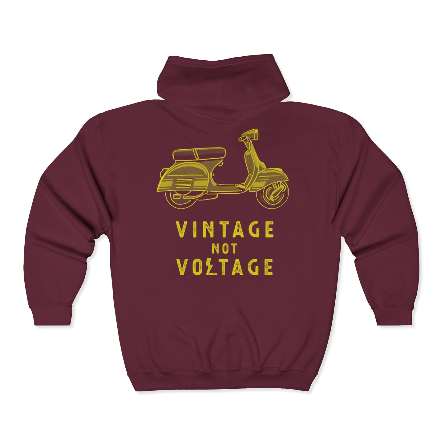 VINTAGE NOT VOLTAGE - VESPA - FULL ZIP HOODIE