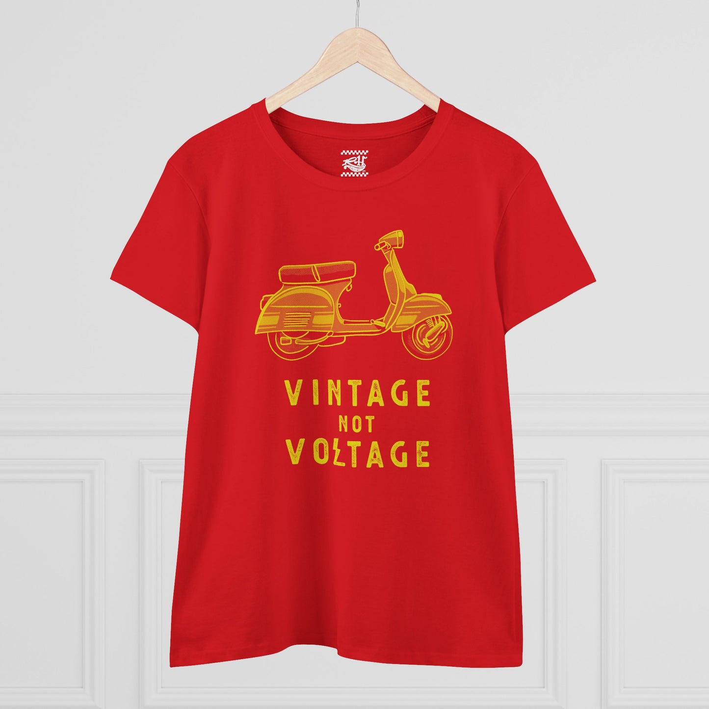 Vintage Not Voltage VESPA- Women's Midweight Cotton Tee