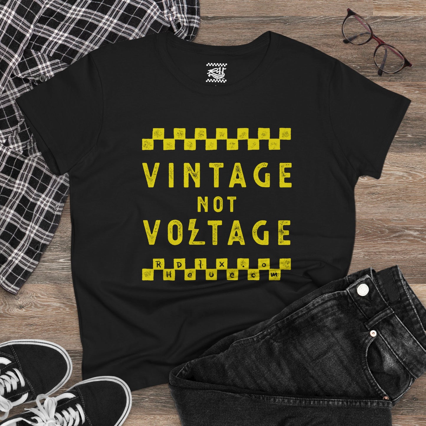 Vintage Not Voltage - Women's Midweight Cotton Tee