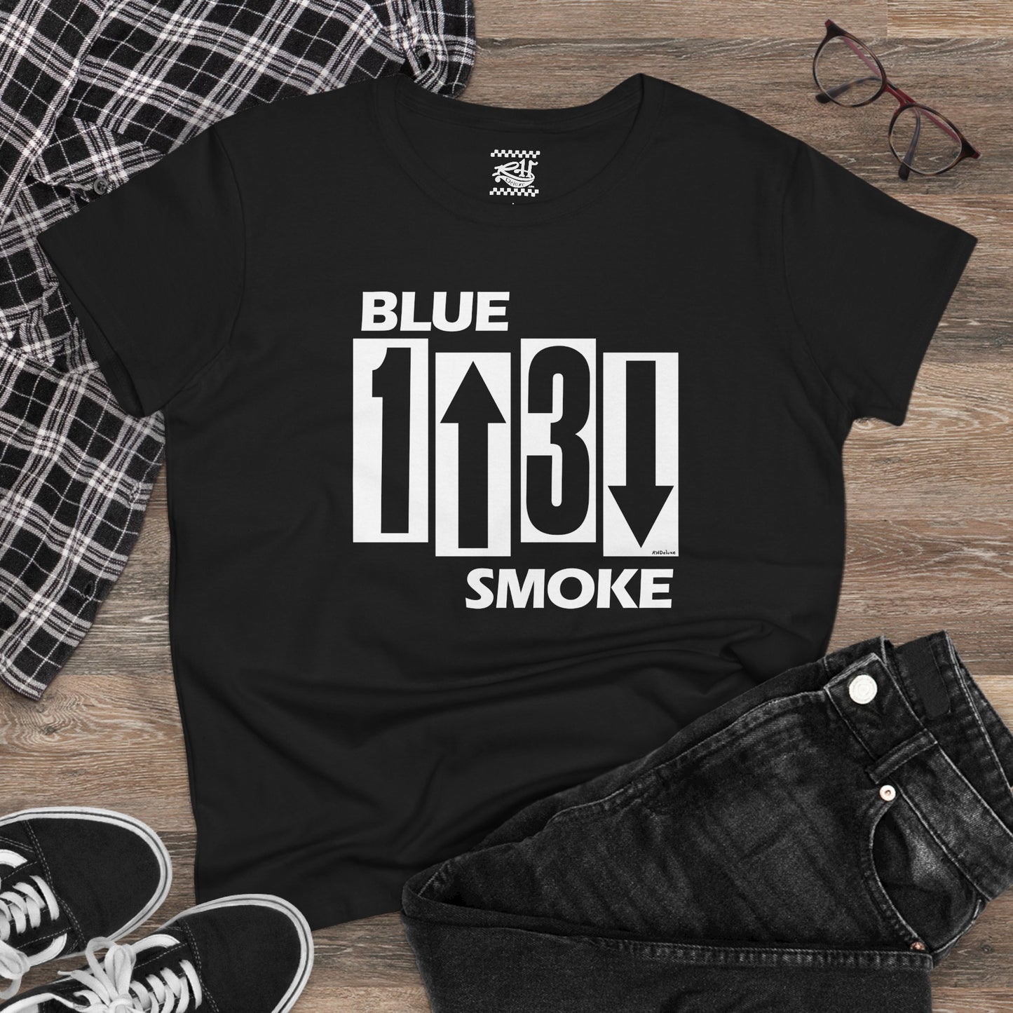 Blue Smoke Flag - Women's Midweight Cotton Tee