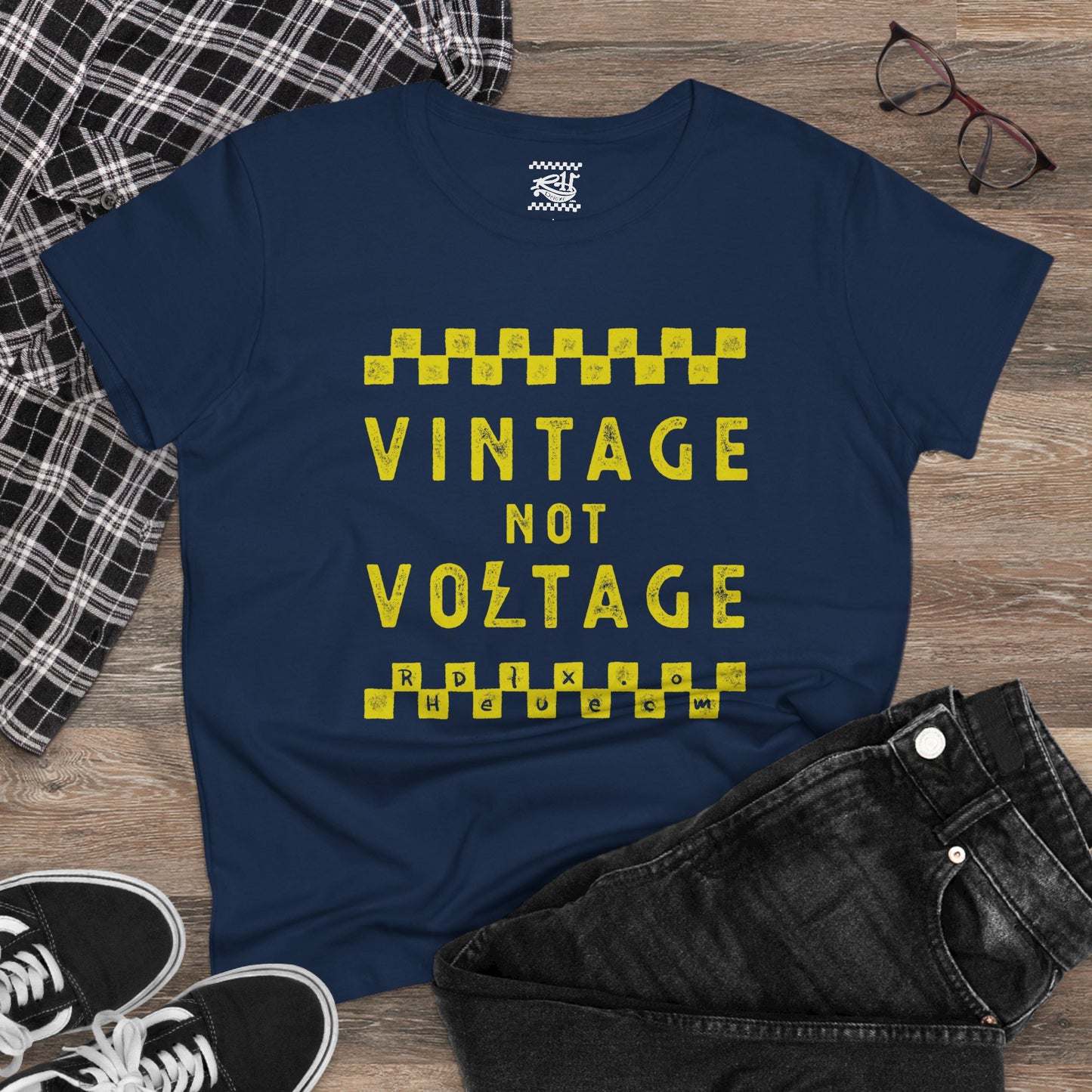 Vintage Not Voltage - Women's Midweight Cotton Tee