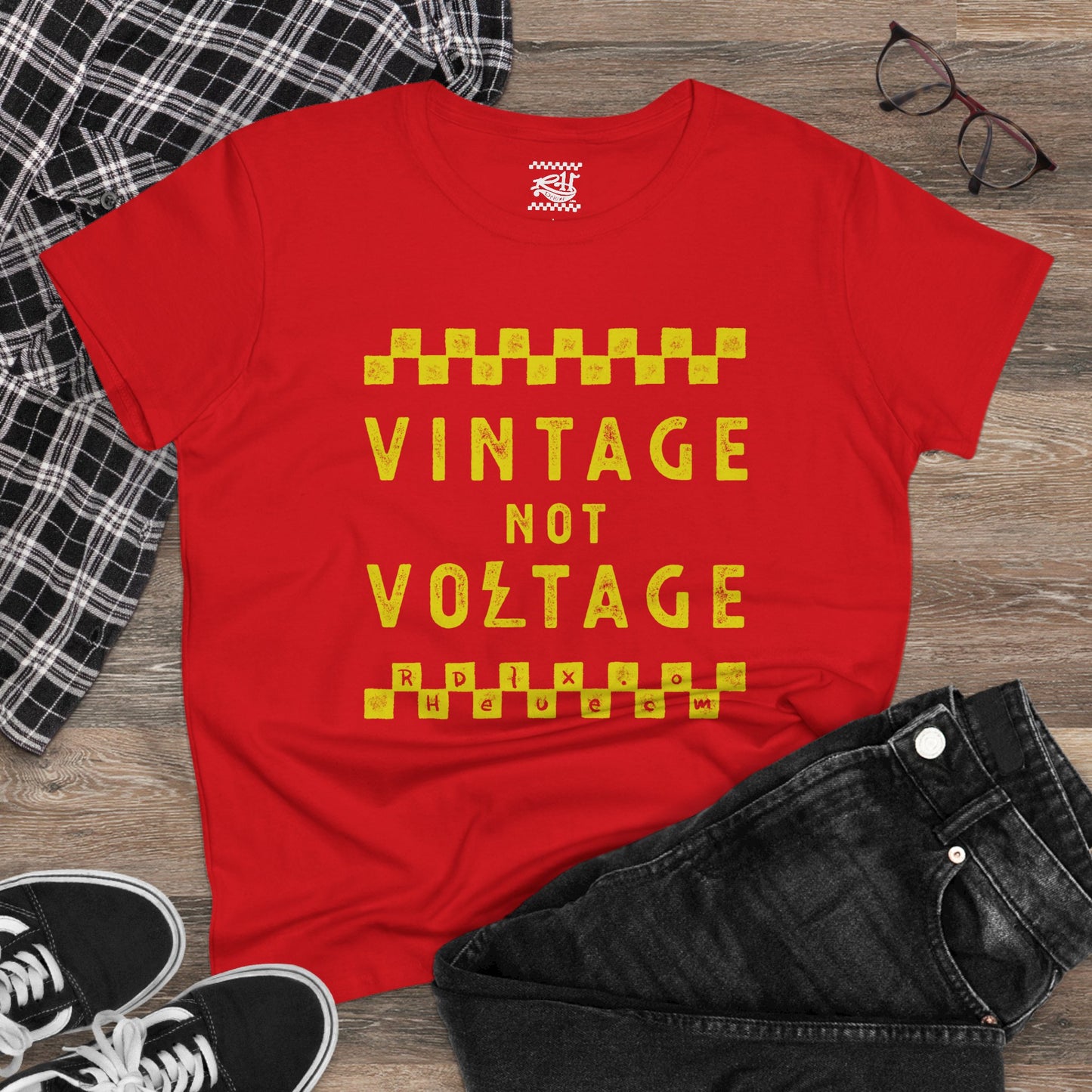 Vintage Not Voltage - Women's Midweight Cotton Tee