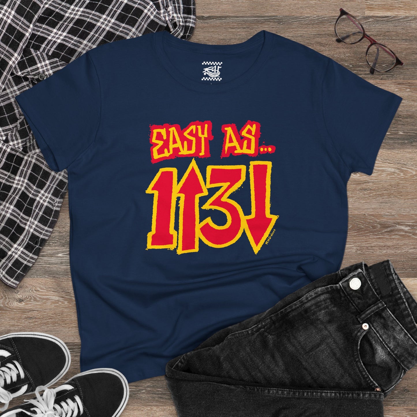 Easy as 1 up 3 down - Women's Midweight Cotton Tee
