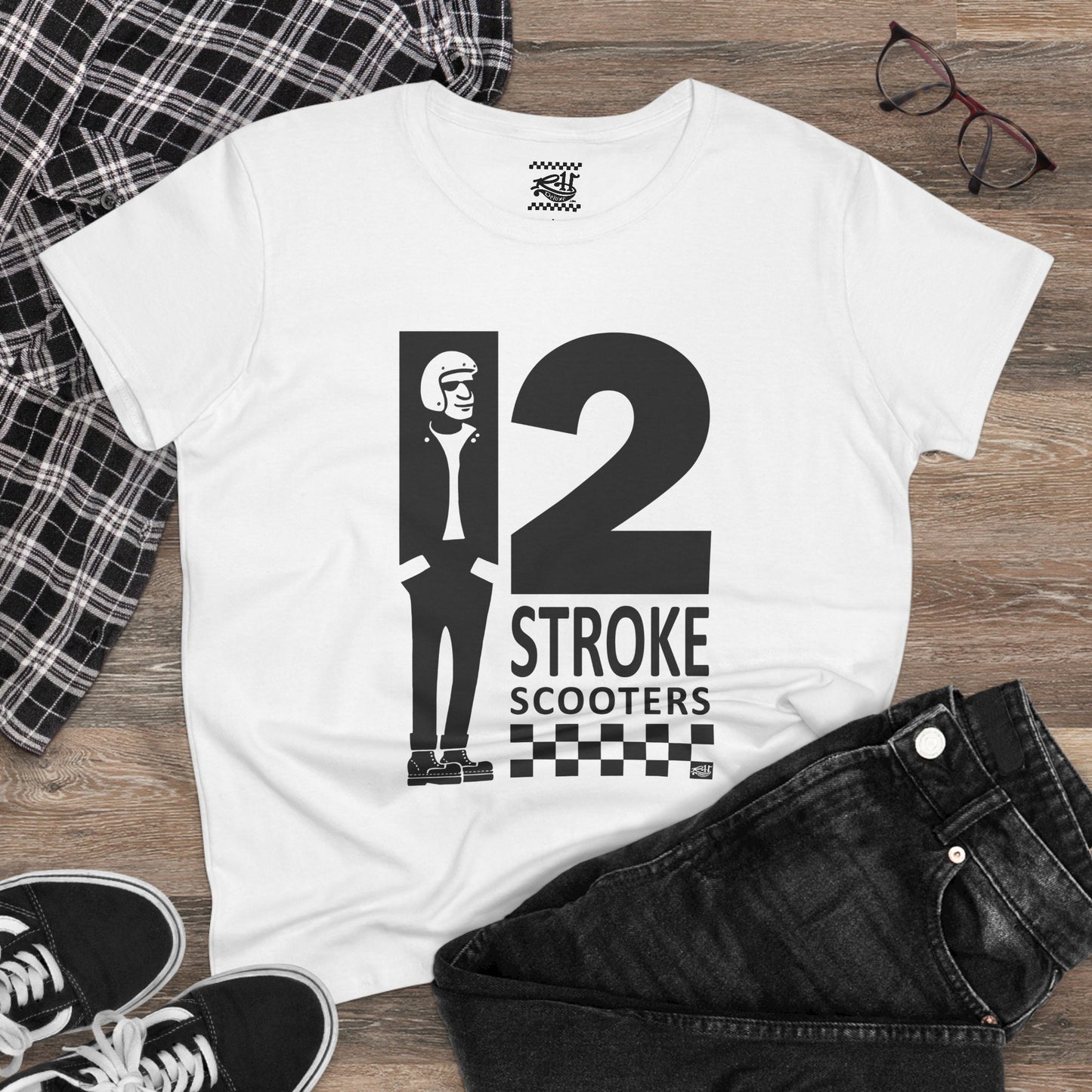 Two Stroke Scooters - Women's Midweight Cotton Tee