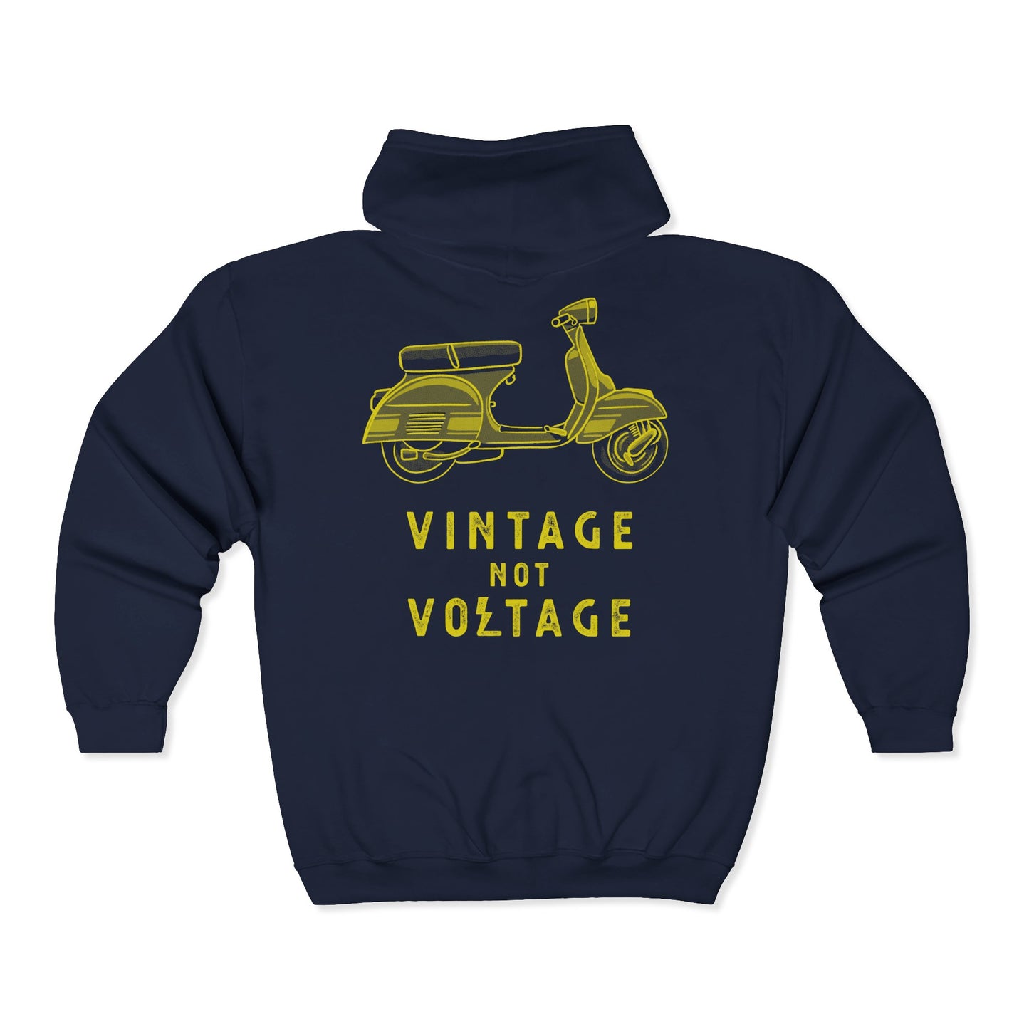 VINTAGE NOT VOLTAGE - VESPA - FULL ZIP HOODIE