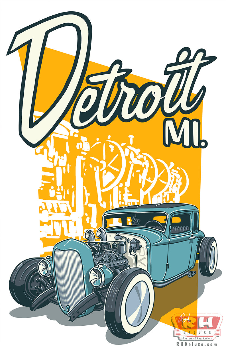 DETROIT MI. '32 DEUCE COUPE - 11 x 17