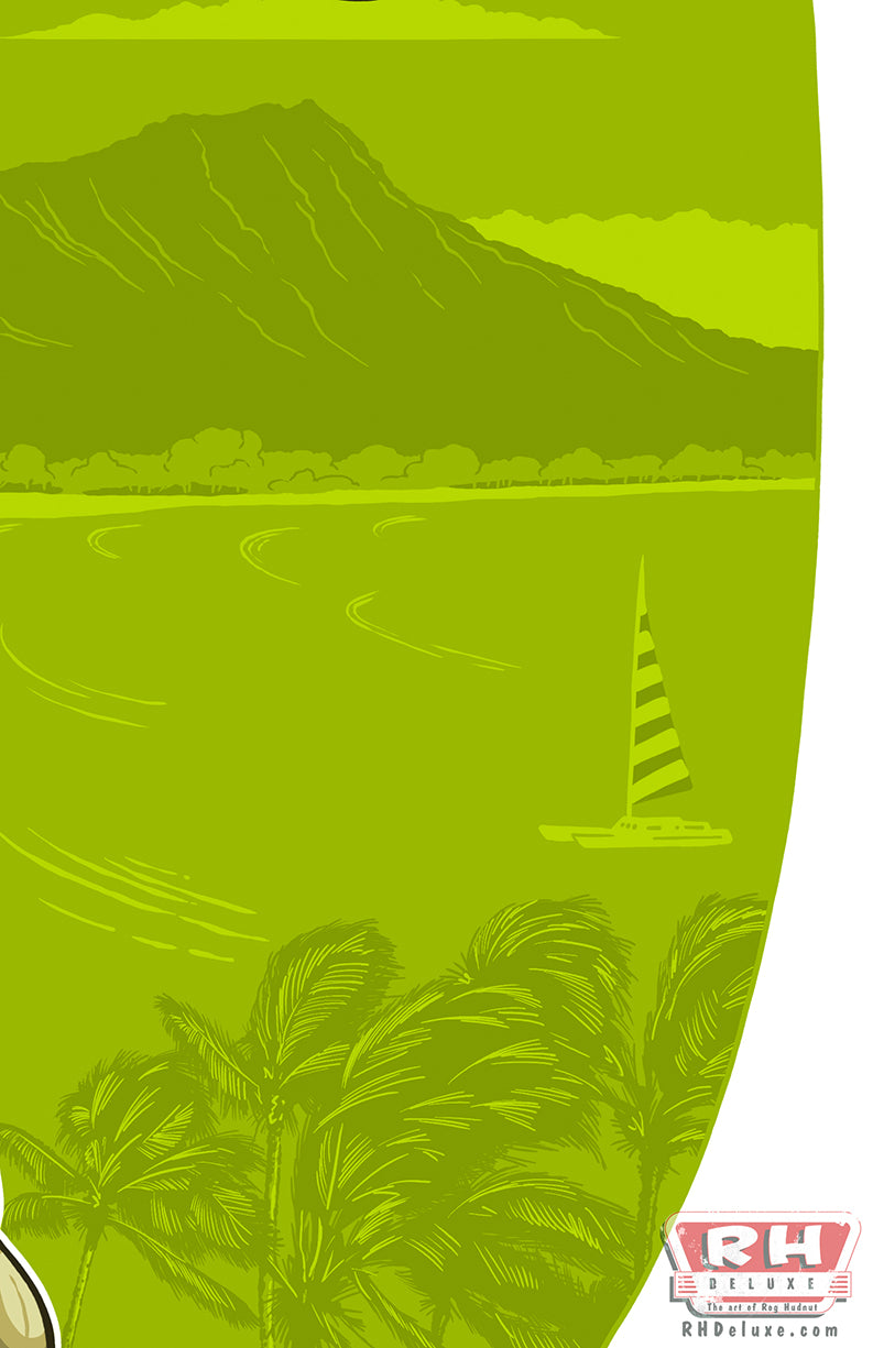 WAIKIKI OAHU TIKI MUG - 11 x 17