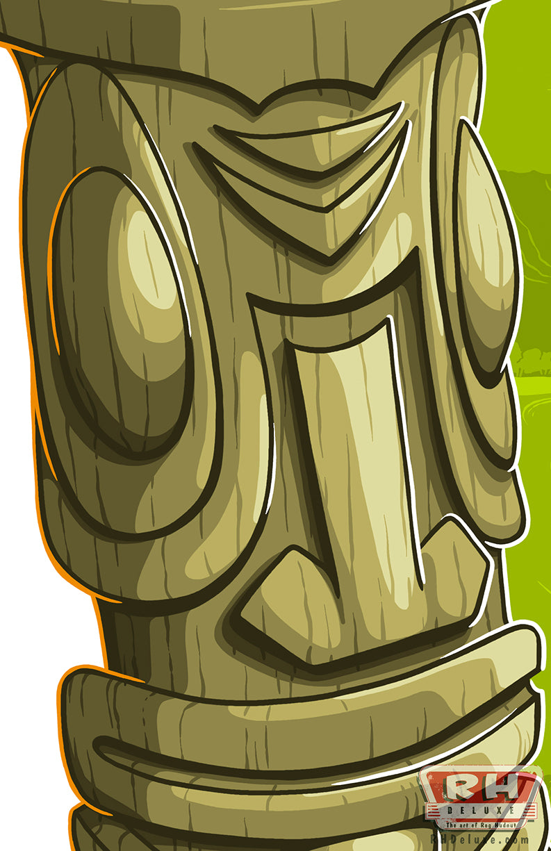 WAIKIKI OAHU TIKI MUG - 11 x 17