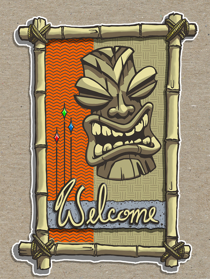 WELCOME TIKI STICKER - 3"