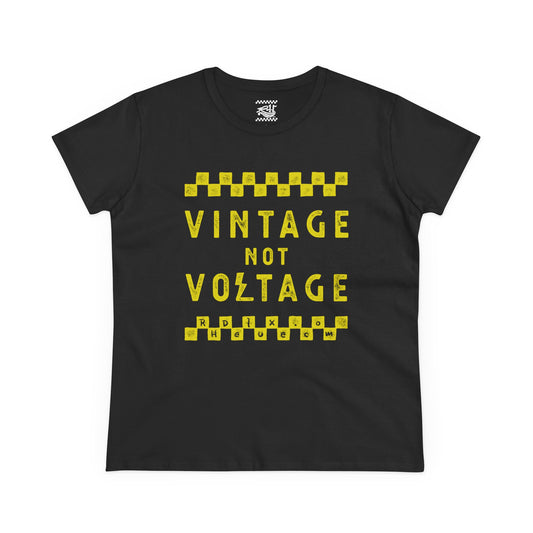 Vintage Not Voltage - Women's Midweight Cotton Tee
