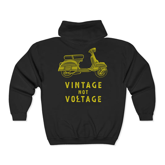 VINTAGE NOT VOLTAGE - VESPA - FULL ZIP HOODIE