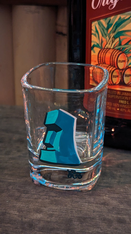 BLUE MOAI SHOT GLASS - GLASS 2 oz.