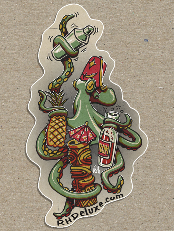 Octopi Bartender sticker - 3"